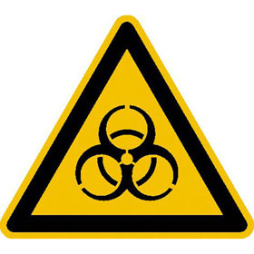 Warnschild auf Bogen Warnung vor Biogefhrdung