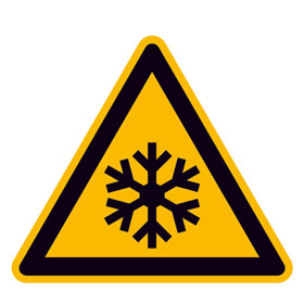 Warnschild Warnung vor niedriger Temperatur / Frost