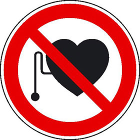 Verbotsschild Verbot fr Personen mit Herzschrittmacher