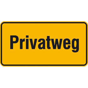 Hinweisschild zur Grundbesitzkennzeichnung Privatweg