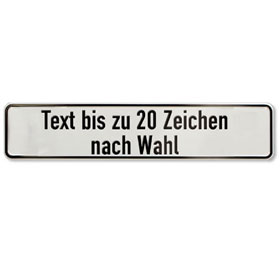 Namensschild mit max. 20 Zeichen Text nach Wahl