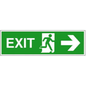 Fluchtweg - Kombischild Symbol: Rettungsweg rechts