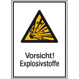 Warn - Kombischild Vorsicht! Explosivstoffe
