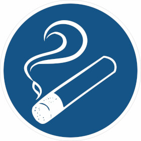 Gebotsschild auf Bogen Rauchen gestattet