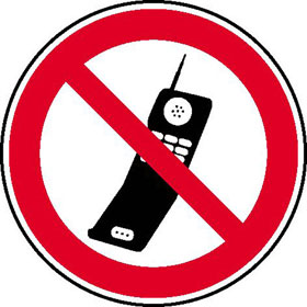 Verbotsschild Handy benutzen verboten