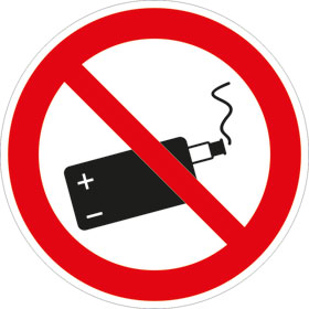 Verbotsschild E - Zigarette verboten