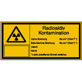 Warn - Kombischild - Strahlenschutz Radioaktiv Kontamination