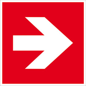 Brandschutz - Zusatzschild Richtungsangabe rechts / links