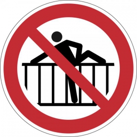 Verbotsschild Barriere bersteigen verboten