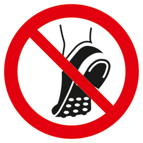 Verbotsschild Metallbeschlagenes Schuhwerk verboten
