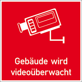 Video Infozeichen fr die betriebliche Praxis Gebude wird videoberwacht