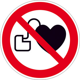 Verbotsschild Kein Zutritt fr Personen mit Herzschrittmachern 