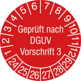Prfplakette Geprft nach DGUV Vorschrift 3