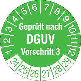 Prfplakette Geprft nach DGUV Vorschrift 3
