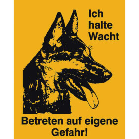 Hinweisschild - Grundbesitzkennzeichnung Symbol:  Schferhundkopf