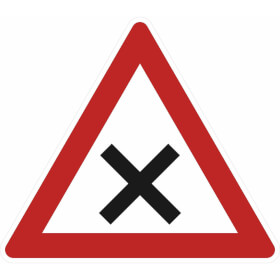 Verkehrsschild nach StVO - Nr. 102 Kreuzung oder Einmndung mit Vorfahrt von rechts