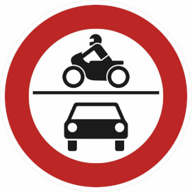 Verkehrsschild nach StVO - Nr. 260 Verbot fr Kraftrder,  auch mit Beiwagen,  Kleinkraftrder...
