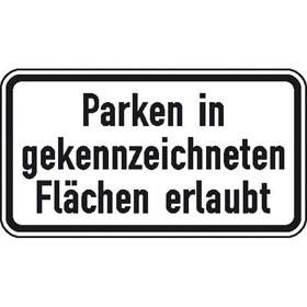 Zusatzzeichen nach StVO - Nr. 1053 - 30 Parken in gekennzeichneten Flchen erlaubt