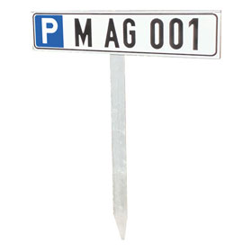 Einschlagpfosten, Erdspie,  fr Parkplatzschilder 52,0 x 11,0 cm - Aluminium mit Einschubnut
