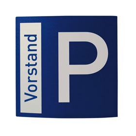 Parkplatzschild Pacific gewlbt, blau (hnlich RAL 5005) / wei